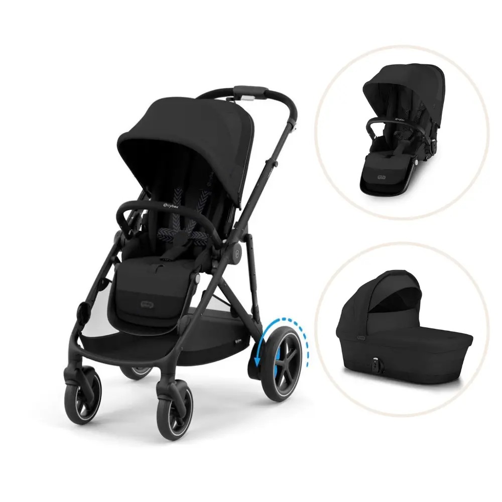 Cybex Gazelle Søskendevogn Moon Black