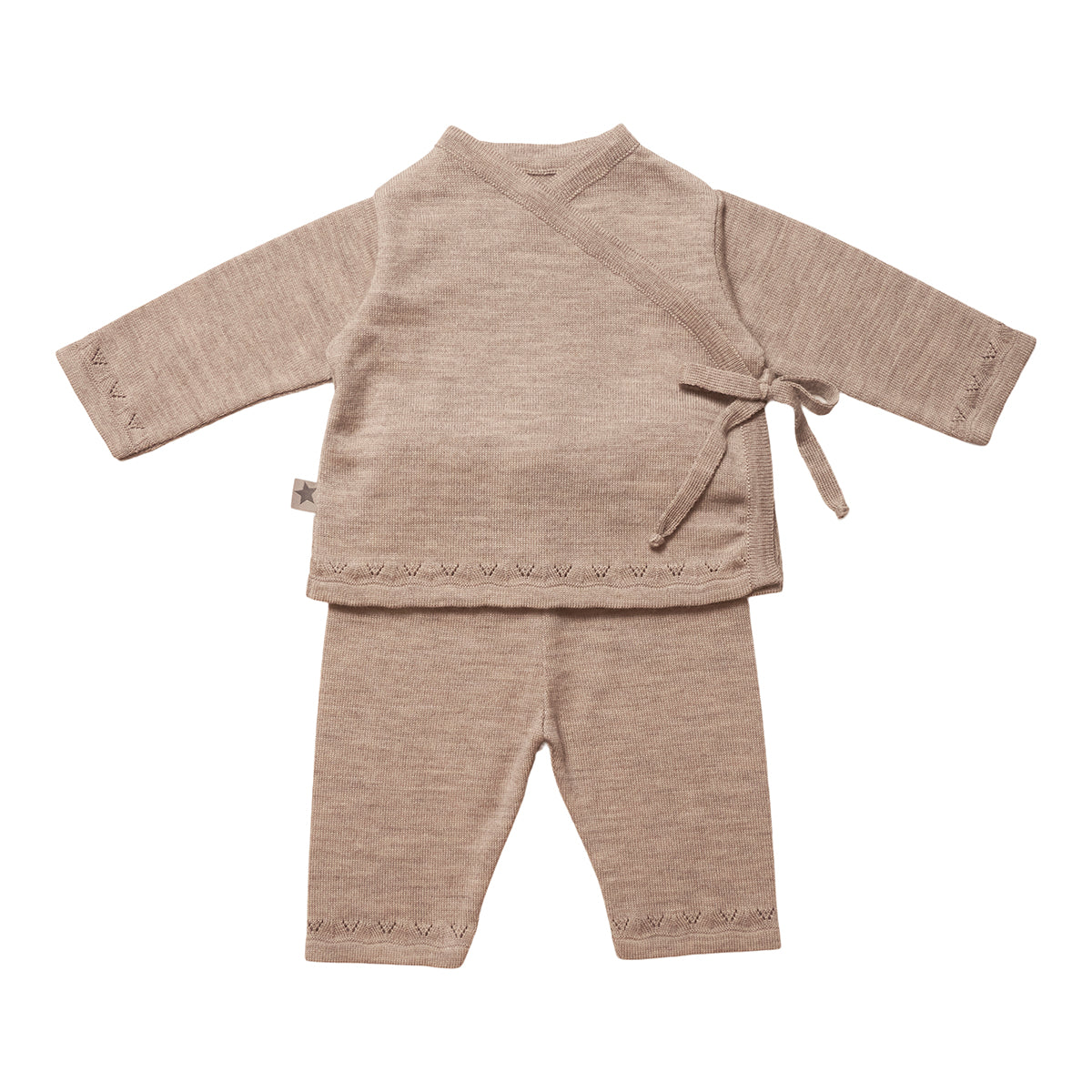 Huttelihut Lani Sæt Baby Bluse   Bukser Uld Camel