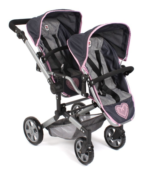Tvillinge Dukke Klapvogn Linus Duo Heart Bayer Chic 2000