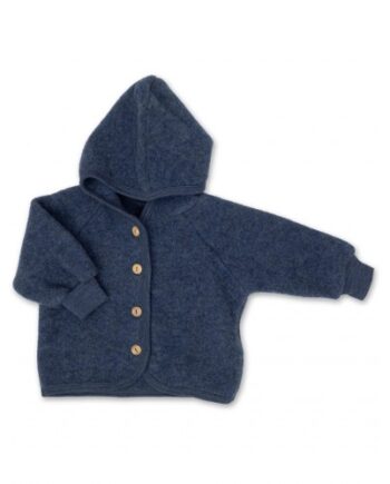 Uldjakke Med Hætte 100 Merino Uld Til Baby Blue Melange