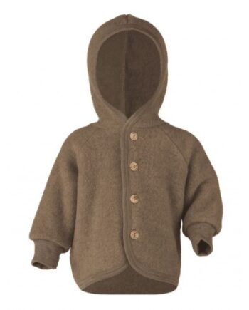 Uldjakke Med Hætte 100 Merino Uld Til Baby Walnut Melange