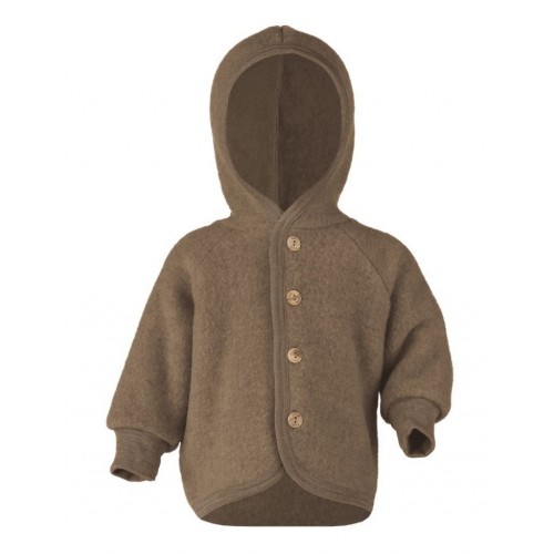 Uldjakke Med Hætte 100 Merino Uld Til Baby Walnut Melange