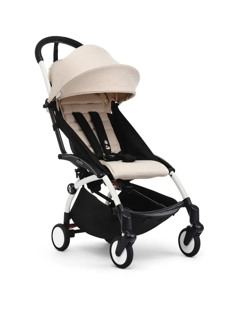 Yoyo Klapvogn Bonpoint Beige Hvidt Stel
