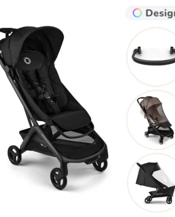 Bugaboo Butterfly Klapvogn Med Bøjle Myggenet Regnslag Black Heritage Black
