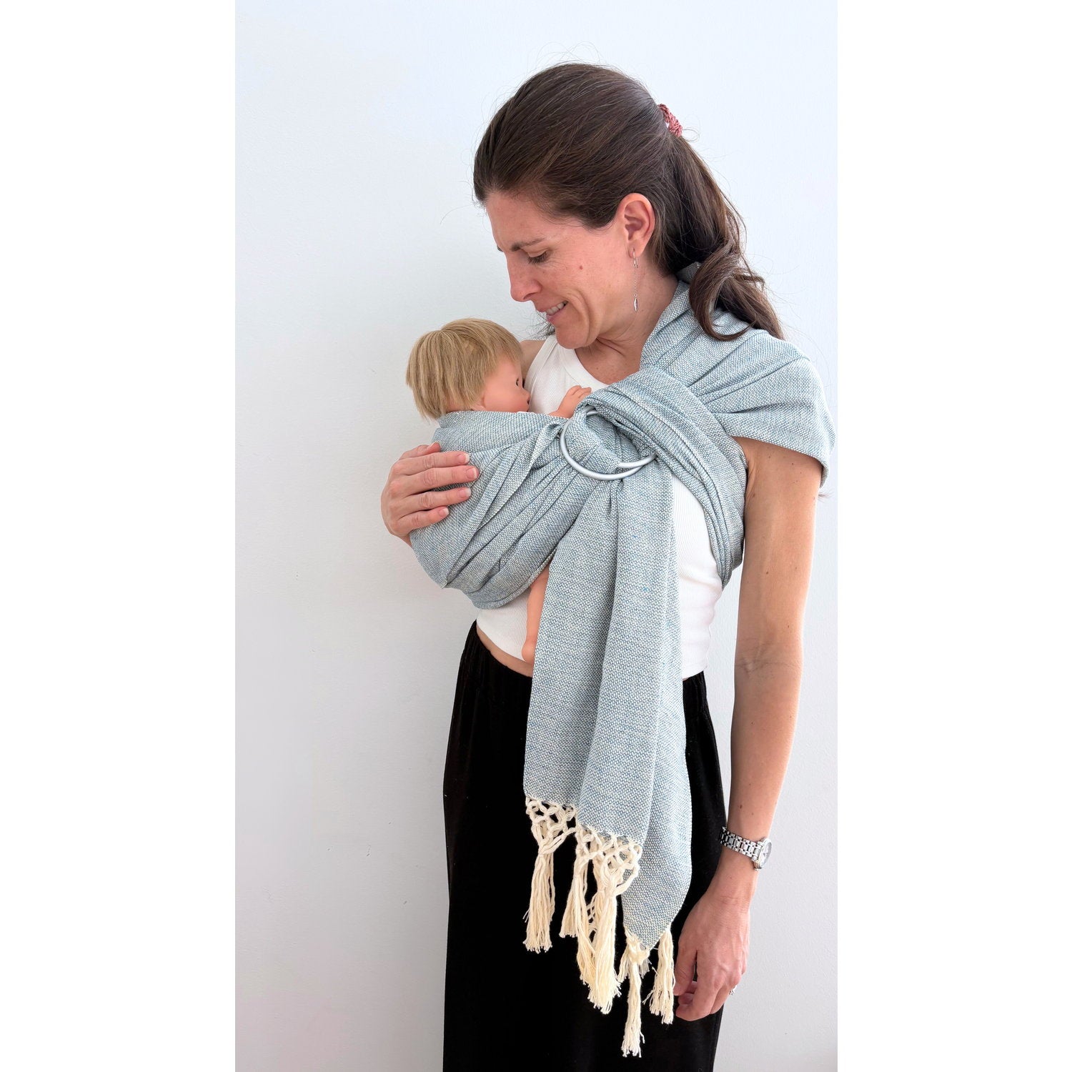 Håndvævet Baby Slynge Rebozo Oscar Blue
